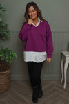 Leilani Collared Top Berry