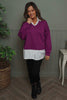 Leilani Collared Top Berry