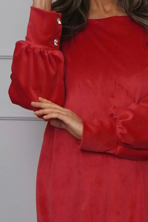 Zannah Button Back Tunic Red - Image 3