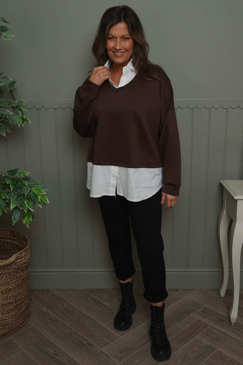 Leilani Collared Top Cocoa - Image 2