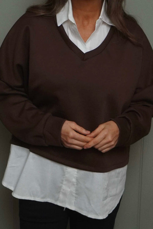 Leilani Collared Top Cocoa - Image 3
