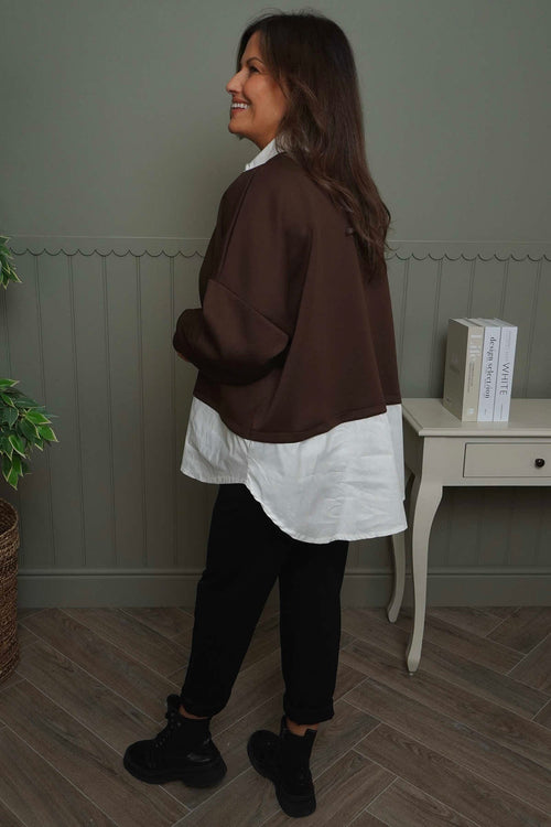 Leilani Collared Top Cocoa - Image 4