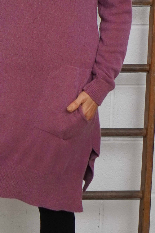 Elisa Pocket Knitted Tunic Grape - Image 3