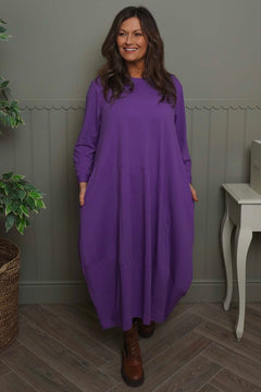 Edie Cotton Dress Purple