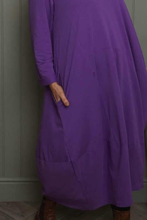 Edie Cotton Dress Purple - Image 3