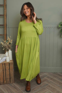 Lime Kylie Long Sleeve Dress | Made In Italy | Kit and Kaboodal Lime Kylie Long Sleeve Dress | Made In Italy | Kit and Kaboodal