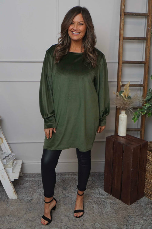 Zannah Button Back Tunic Khaki - Image 1