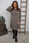 Elisa Pocket Knitted Tunic Mocha