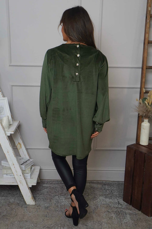 Zannah Button Back Tunic Khaki - Image 4