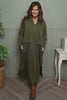 Clarissa V-Neck Cotton Dress Khaki