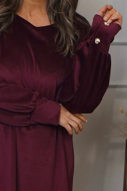 Zannah Button Back Tunic Wine - Image 3