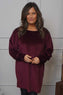 Zannah Button Back Tunic Wine
