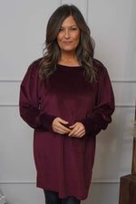 Zannah Button Back Tunic Wine Wine - Zannah Button Back Tunic Wine
