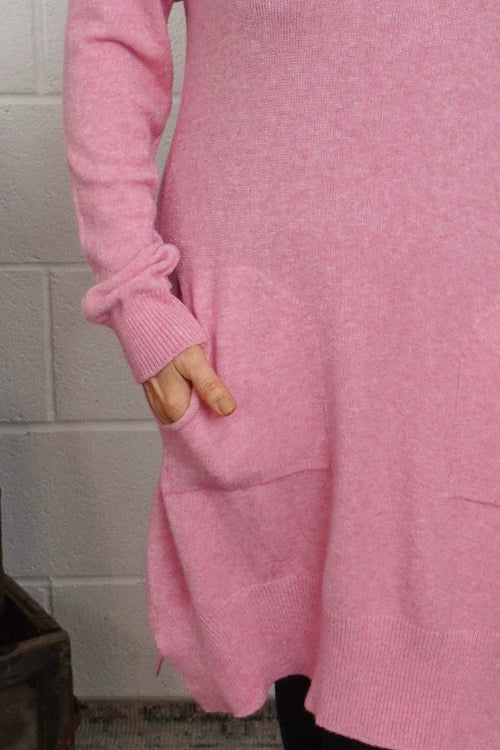 Elisa Pocket Knitted Tunic Pink - Image 3