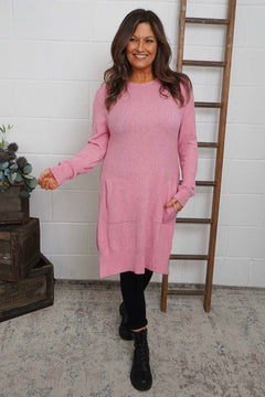 Elisa Pocket Knitted Tunic Pink