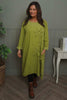 Florina Flower Patch Needlecord Dress Green
