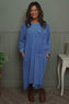 Florina Flower Patch Needlecord Dress Blue