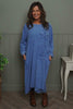 Florina Flower Patch Needlecord Dress Blue