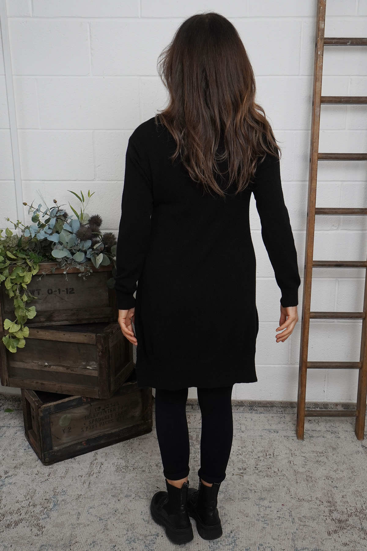 Elisa Pocket Knitted Tunic Black
