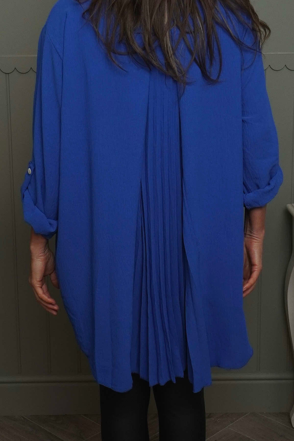Mairi Pleat Back Top Cobalt