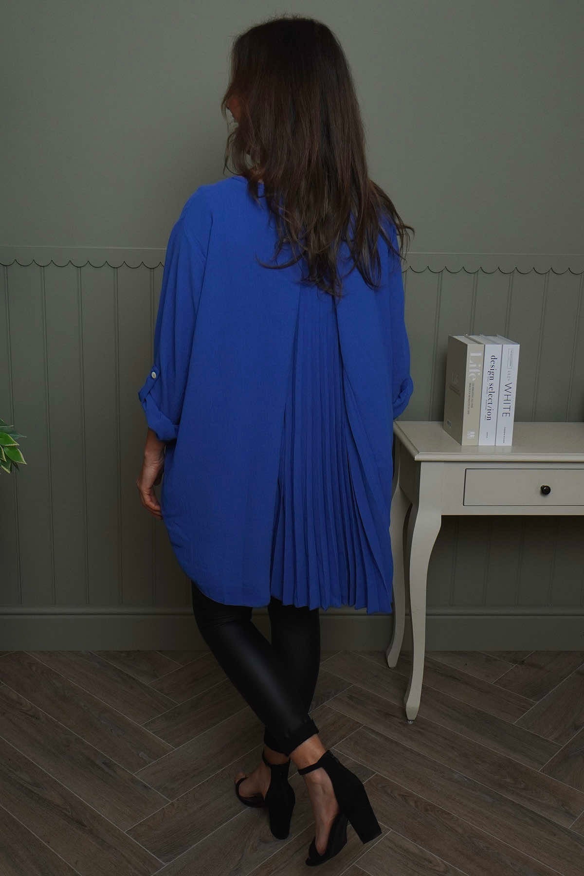 Mairi Pleat Back Top Cobalt