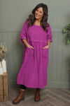 Etta Needlecord Dress Berry