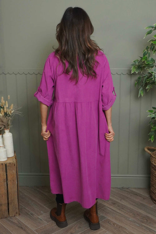 Etta Needlecord Dress Berry - Image 4
