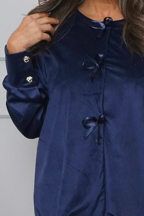 Rhona Bow Front Top Navy - Image 3