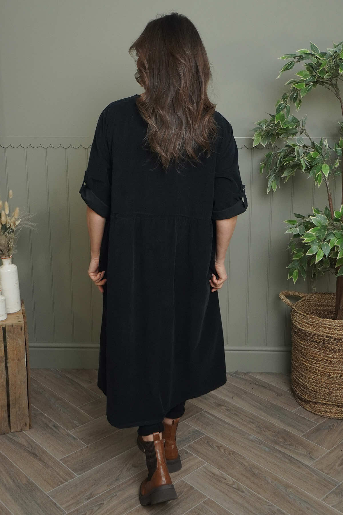 Etta Needlecord Dress Black