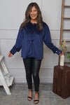 Rhona Bow Front Top Navy