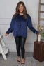 Rhona Bow Front Top Navy