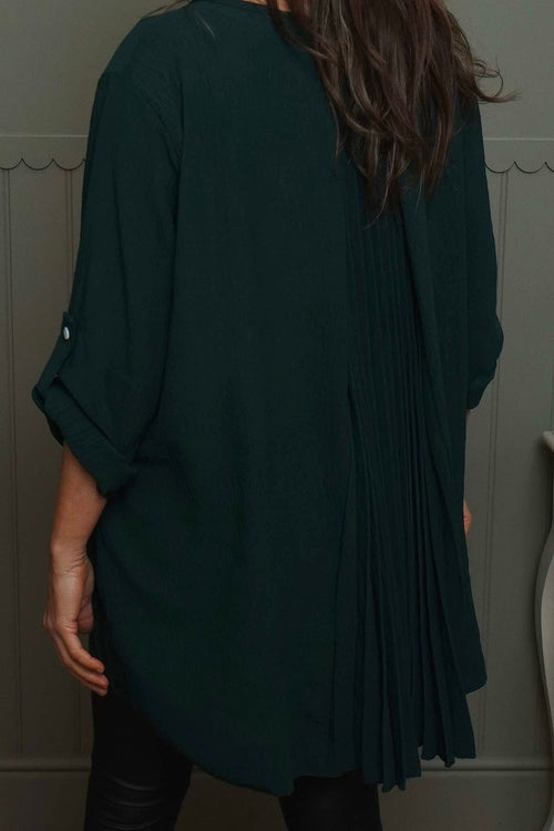 Mairi Pleat Back Top Bottle Green - Image 3