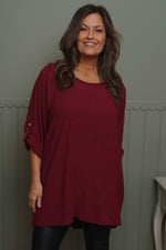 Mairi Pleat Back Top Wine Wine - Mairi Pleat Back Top Wine