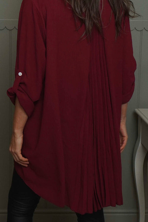 Mairi Pleat Back Top Wine - Image 3