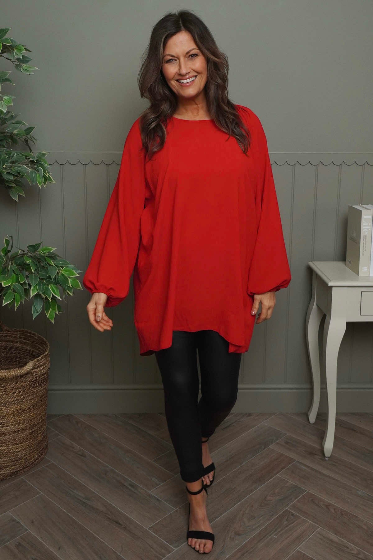 Salina Long Sleeve Top Red