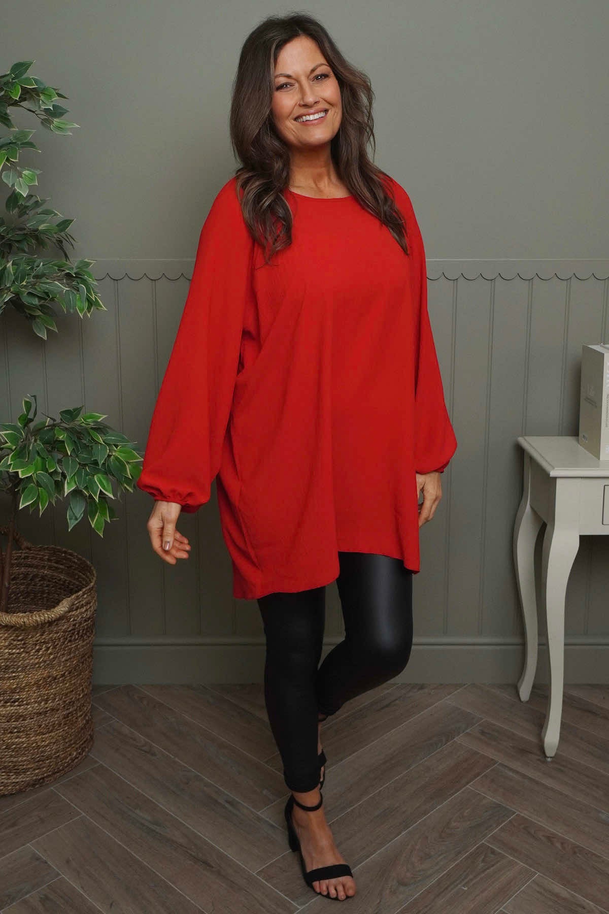 Salina Long Sleeve Top Red