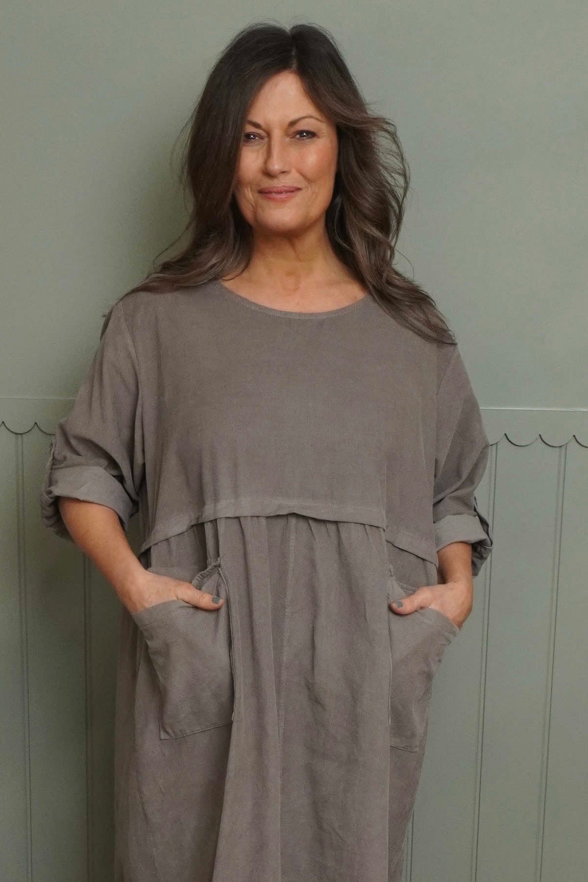 Etta Needlecord Dress Mocha