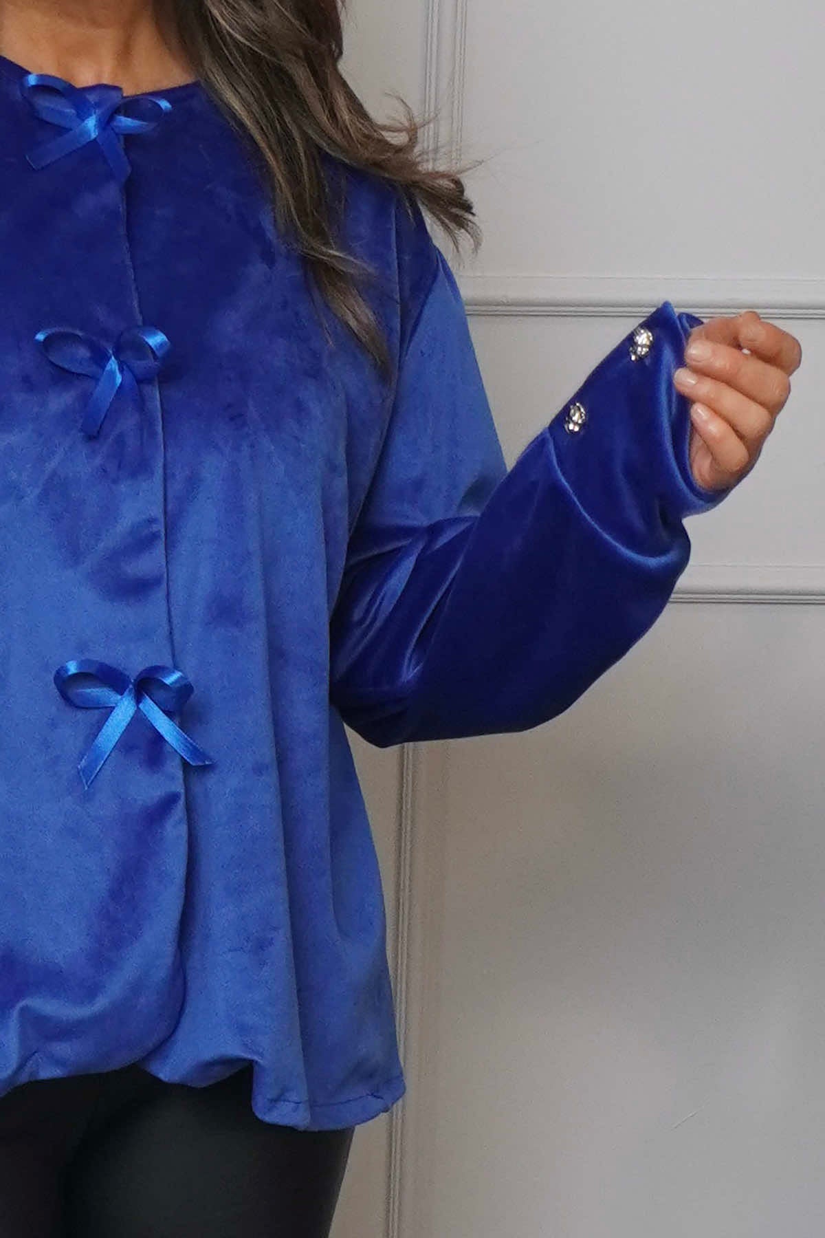 Rhona Bow Front Top Cobalt