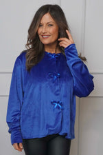 Rhona Bow Front Top Cobalt Cobalt - Rhona Bow Front Top Cobalt