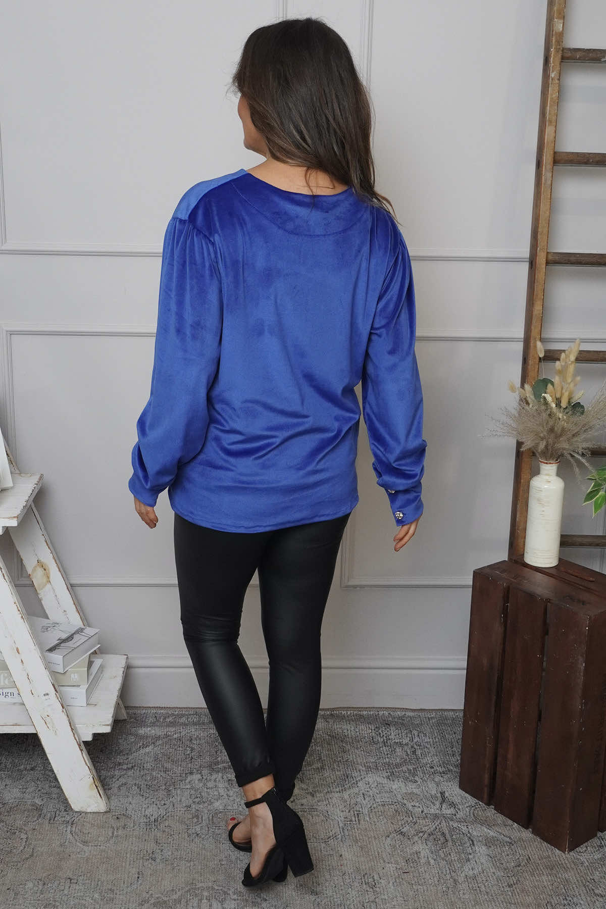 Rhona Bow Front Top Cobalt