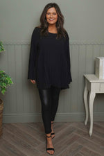 Wynne Pleated Top Black Black - Wynne Pleated Top Black