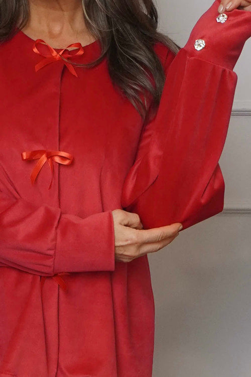 Rhona Bow Front Top Red - Image 3