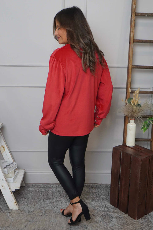 Rhona Bow Front Top Red - Image 4