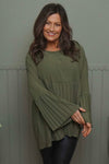Wynne Pleated Top Khaki