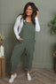 Pabo Needlecord Dungarees Khaki