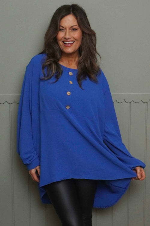 Elianna Button Top Cobalt - Image 2