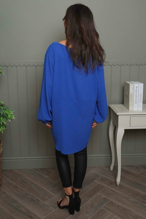 Elianna Button Top Cobalt - Image 4