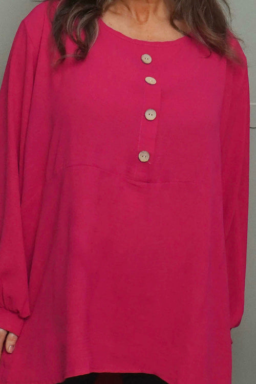 Elianna Button Top Hot Pink - Image 3