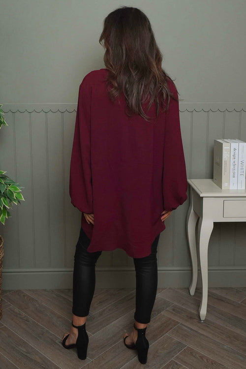 Elianna Button Top Burgundy - Image 4