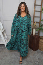 Tozi Leopard Print Dress Sage Green Sage Green - Tozi Leopard Print Dress Sage Green